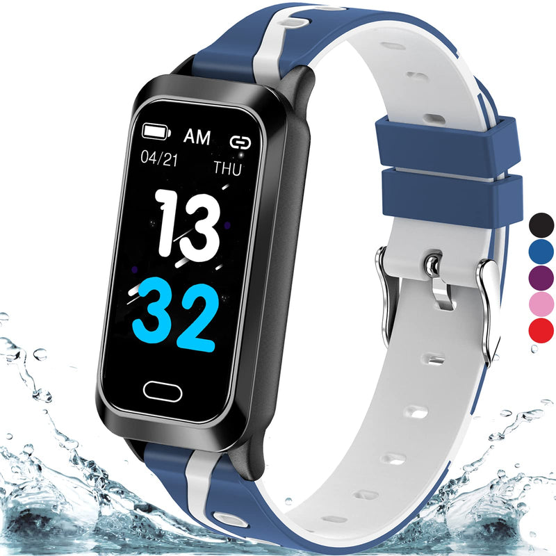 [Australia] - Inspiratek Kids Fitness Tracker for Kids Age 5-16 (5 Colors)，Waterproof Kids Fitness Watch，Kids Pedometer Watch，Watch for Kids，Step/Activity Tracker for Kids，Easy to Use Kids Tracker Watch (Blue) Blue 