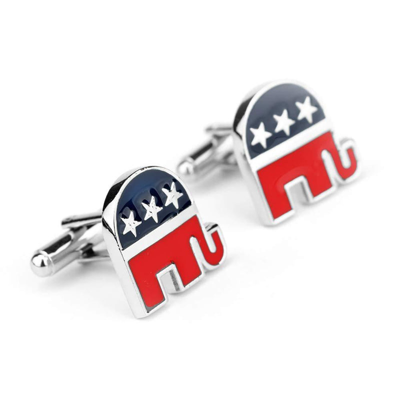 [Australia] - Backyard Blasters Mens Classic Cuff Links - United States Republican Party Badge Elephant Cufflink Business Wedding Shirts 