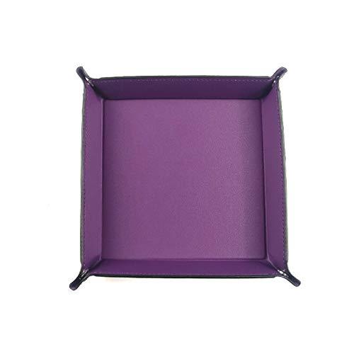 [Australia] - Avecell Valet Tray Desktop Storage Organizer, PU Leather Watch Box Wallet Coin Change Key Catchall Tray (Purple) 