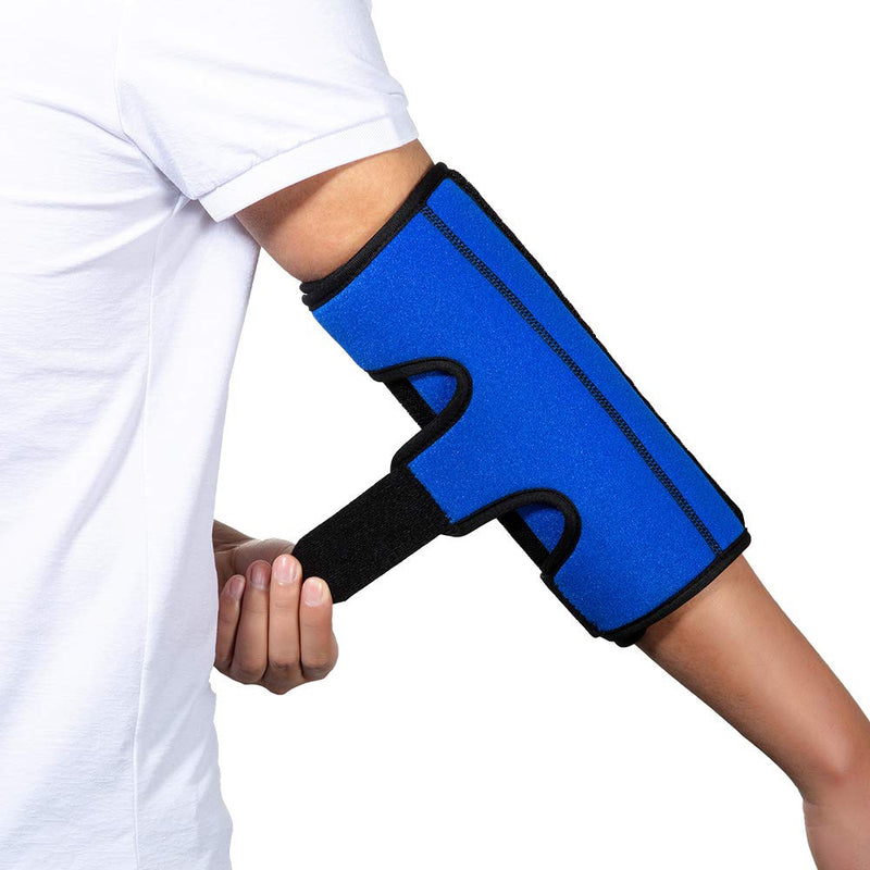 [Australia] - Elbow Brace for Cubital Tunnel Syndrome, Elbow Immobilizer Stabilizer Support Splint for Arthritis Pain Relief Tendonitis at Night Sleeping,Arm brace for Women and Men, Fits Right & Left (Blue, L) Blue 