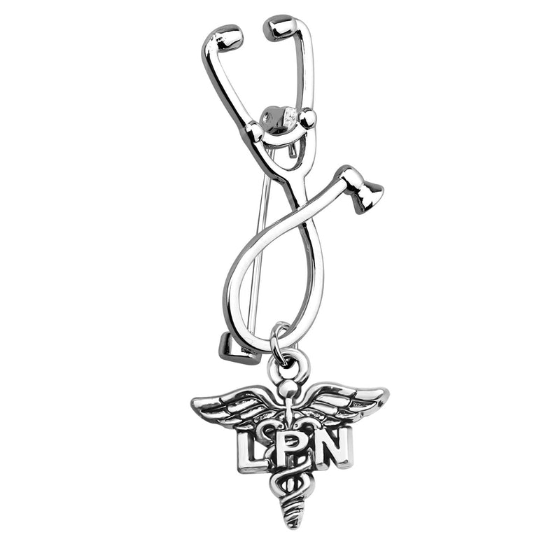 [Australia] - ENSIANTH Medical Stethoscope Brooch Pins for Doctor Nurse Medical Students Medical Caduceus Gift for RN,PA,MA,LPN,LVP,NP,Vet Copper LPN Brooch 