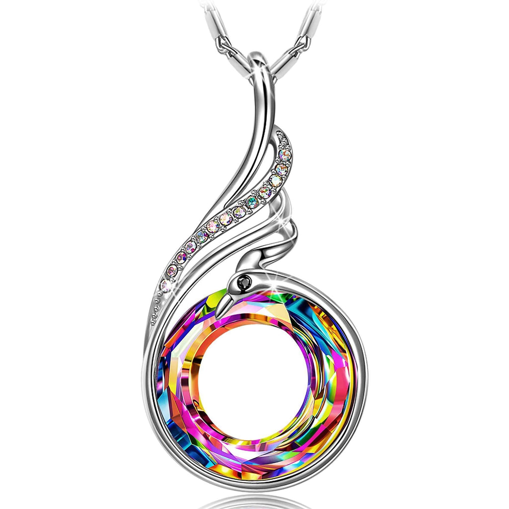 [Australia] - Kate Lynn Christmas Gifts for Women, Necklaces for Women Nirvana of Phoenix Pendant Made with Crystals from Swarovski, Birthday Gift with Jewelry Box 17.8"+2.0", Symbol of Luck and Renewal Vitrail Medium 