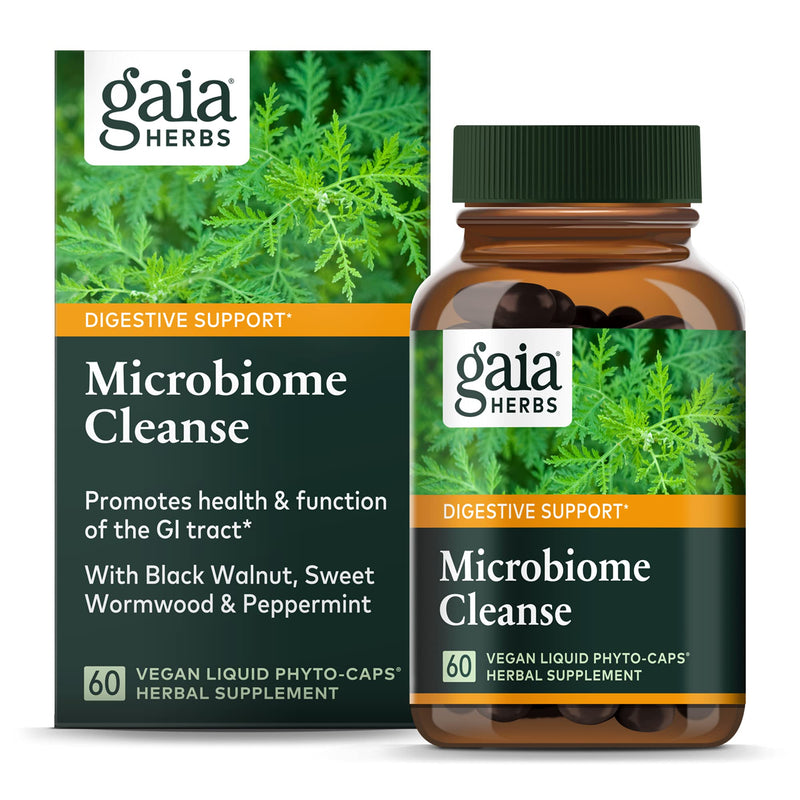 [Australia] - Gaia Herbs Microbiome Cleanse - with Black Walnut, Sweet Wormwood, Oregano & Peppermint - Helps Balance The GI Tract While Supporting Digestive Health - 60 Vegan Liquid Phyto-Capsules (60-Day Supply) 