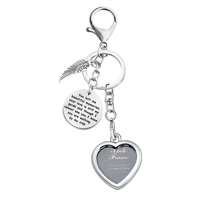 [Australia] - KUIYAI Memory Keychain for Loss Picture Frame Keychain You Left Me Beautiful Memories Keychain in Memory of Jewelry Gift Remembering Loss of One You Loved 