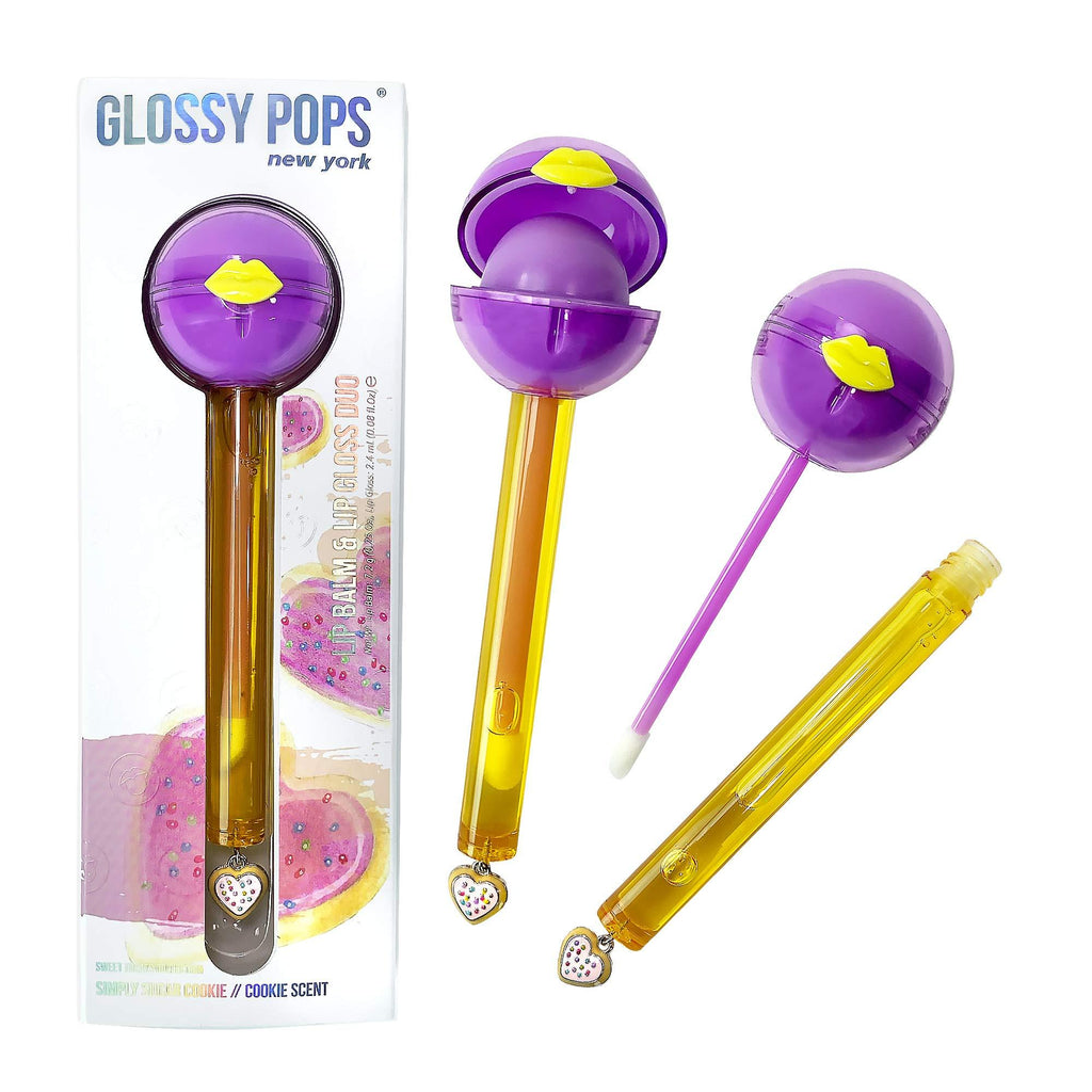 [Australia] - Glossy Pops Scented Clear Lip Balm & Clear Lip Gloss Combo | Sweet Treat Collection (Simply Sugar Cookie - Cookie Scent) Simply Sugar Cookie - Cookie Scent 