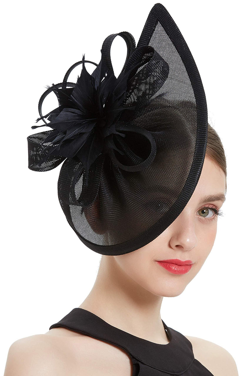 [Australia] - BABEYOND Kentucky Derby Hat Fascinator for Women Tea Party Fascinator Hat Pillbox Hat Feather Fascinator Headband Black 