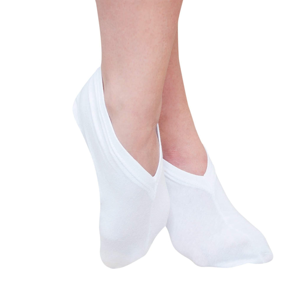 [Australia] - Eurow Cotton Spandex Cosmetic Moisturizing Therapy Socks, White, 2 Pairs 