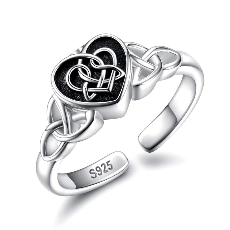 [Australia] - Urn Ring Cremation Jewelry for Ashes - 925 Sterling Silver Infinity Heart Memorial Souvenir Keepsake Ring Hold Loved Ones Ashes for Women Black 