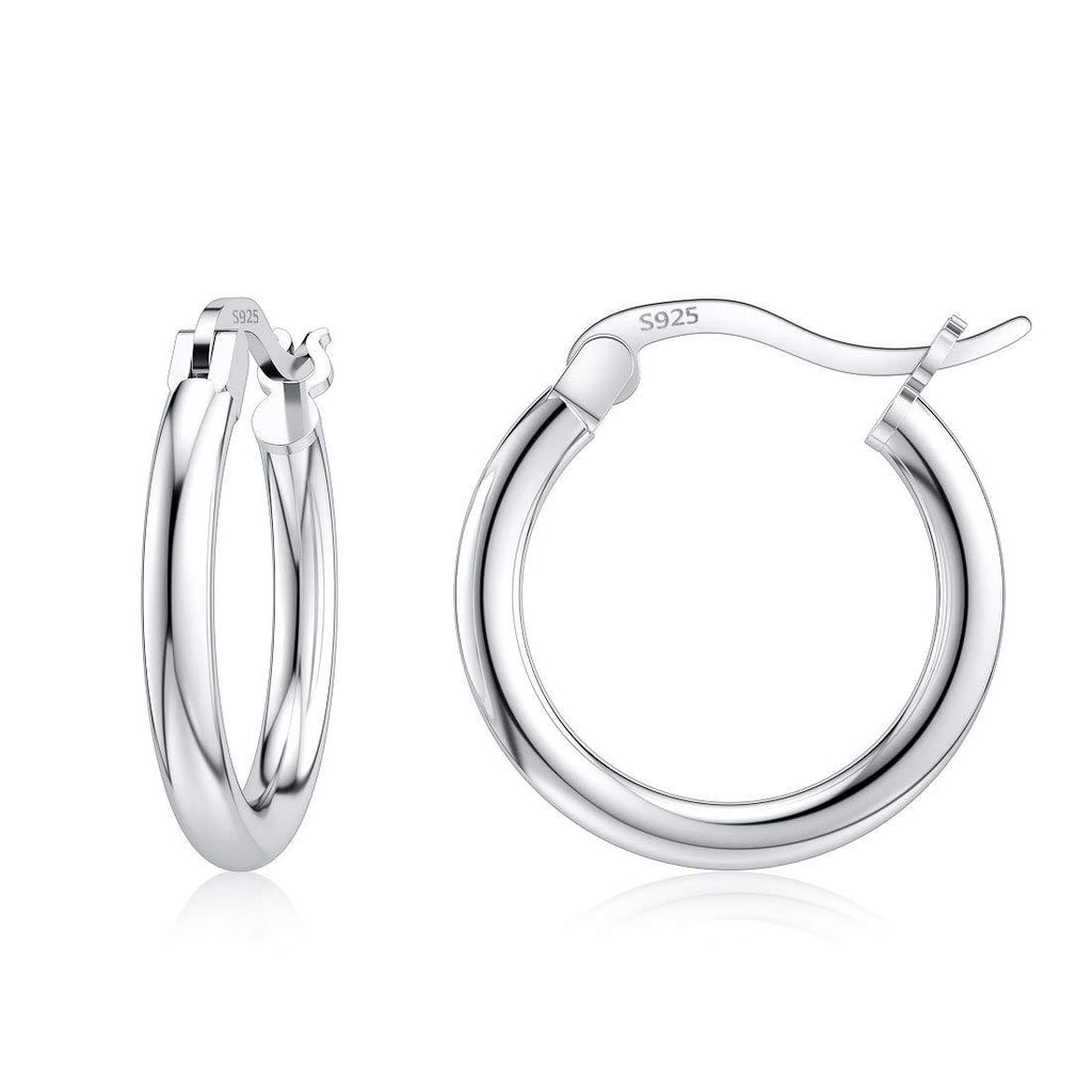 [Australia] - JIAYIQI Sterling Silver Hoop Earrings 18K White Gold Plated Silver Circle Endless Earrings Hoops Jewelry Lightweight Hoop Earring for Women Diameter 14,16,18,20,25,30,40,50,60mm A-Silver-14mm(0.55 inch) 