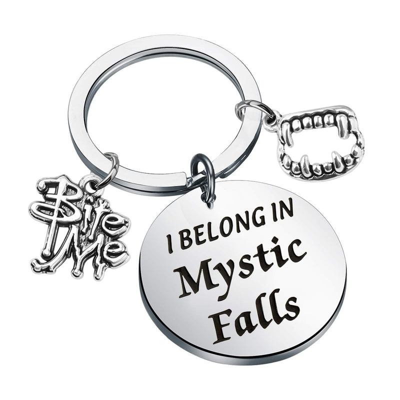 [Australia] - CHOORO The Vampire Diaries Inspired Jewelry Vampire Diaries Gift I Belong in Mystic Falls Keychain Vampire Diaries Tv Show Inspired 