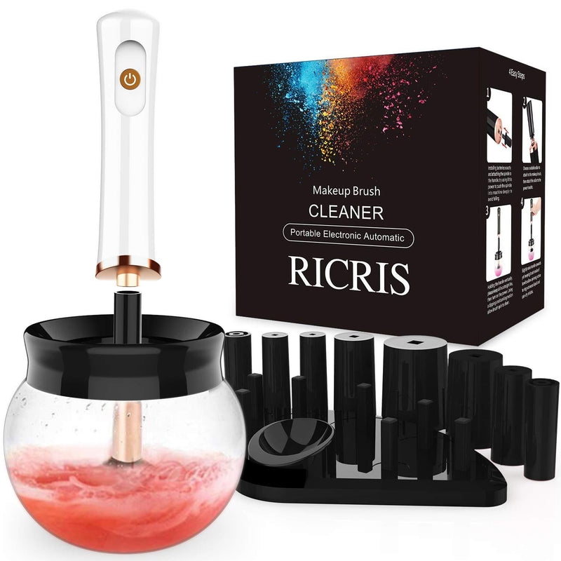 [Australia] - Makeup Brush Cleaner, Electric Make Up Brush Cleaners and Dryer, Automatic Spinner Machine Fast Dry and Deep Clean Various Cosmetic Brushes, 8 Spin Collars 