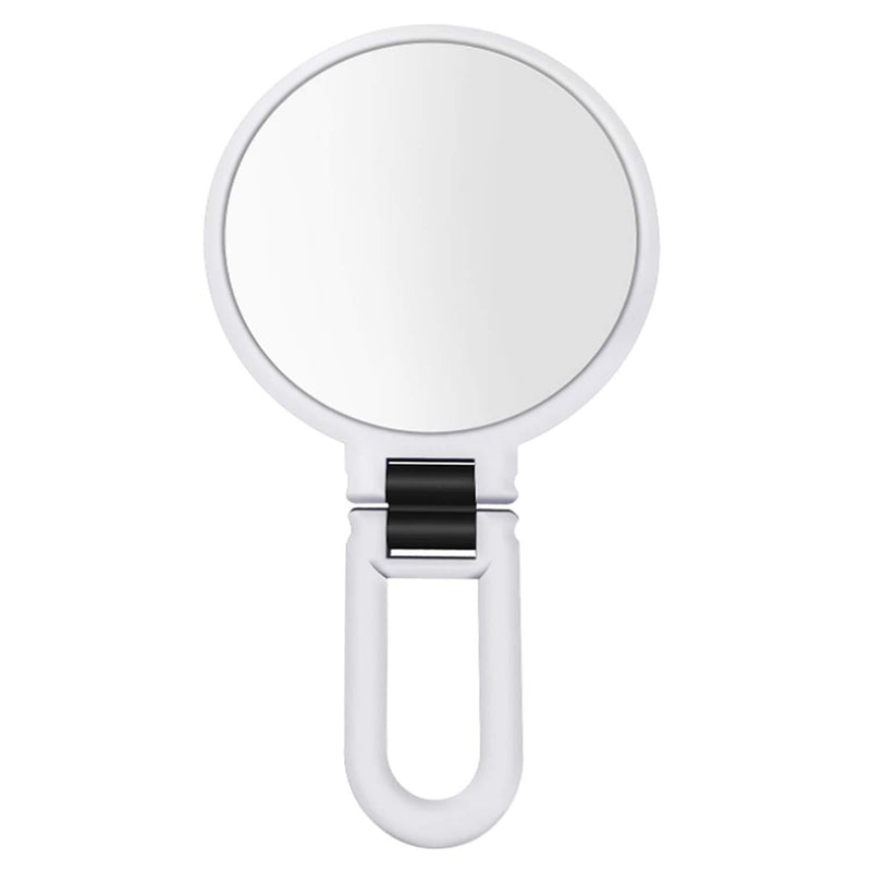 [Australia] - 15X Magnifying Mirror Dual Sided Portable Mirror Folding Rotatable Makeup Mirror with Handheld/Stand, for Bathroom, Tabletop, and Traveling White 