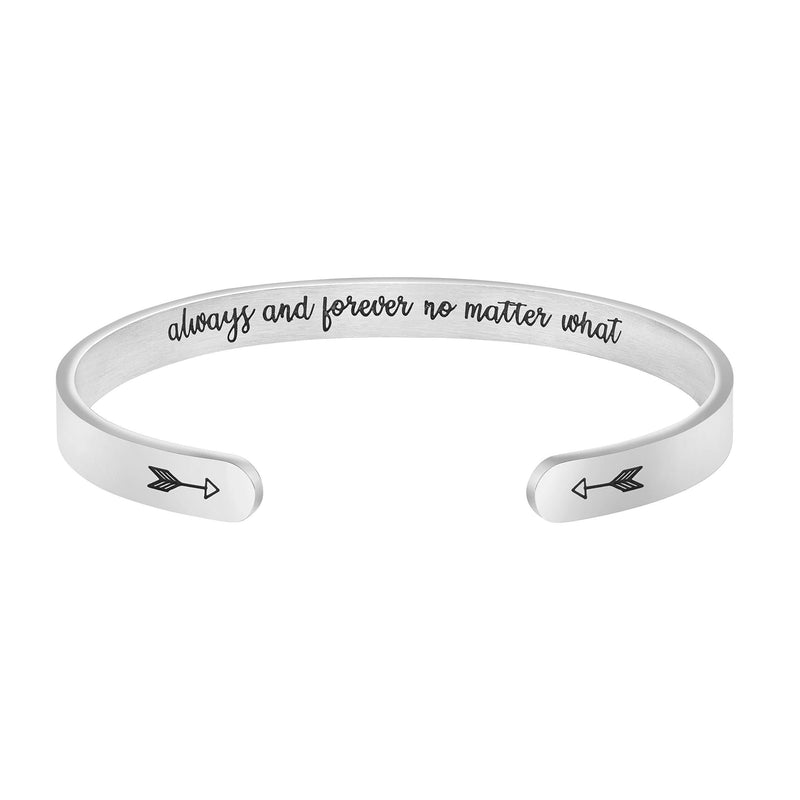 [Australia] - Joycuff You're My Person Bracelet Anniversary Bridesmaid Jewelry Engraved Cuff Bangle Personalized Gift for Sister Wife Daughter Best Friend Coworker Leaving Gifts for Women Always and forever no matter what 