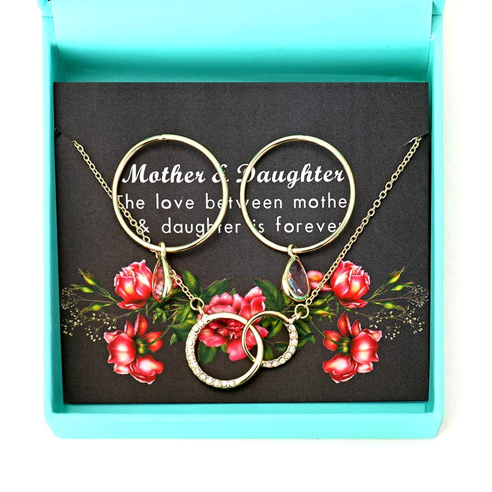 [Australia] - MTSCE Mother's Day Gift Earrings and Necklace Set for Mother Women 