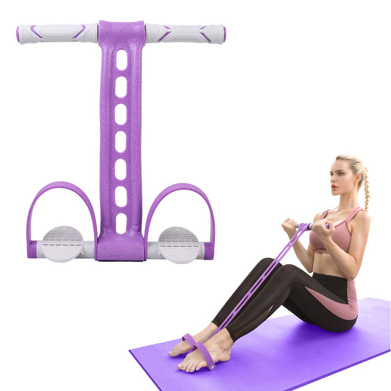 [Australia] - AIKOTOO Pedal Resistance Band Elastic Pull Rope Fitness Sit-up Exercise at Home Gym Yoga Workout Equipment Multifunction Pedal Arm Leg Trainer Slimming Bodybuilding Abdominal Training Purple 