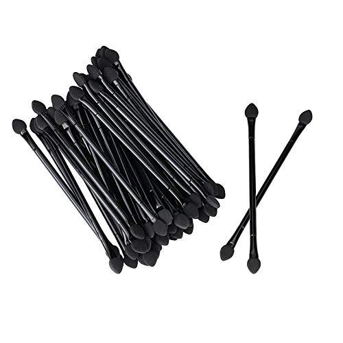 [Australia] - Eyeshadow Brush Eye Makeup with 30 pcs Disposable Dual Sides Applicator with Long Handle 12cm in Black 