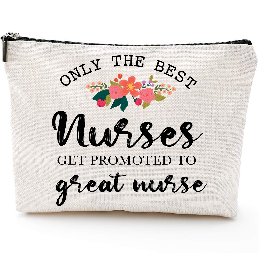 [Australia] - Only The Best Nurses Get Promoted to Great Nurse-Nurse Gifts For Women,Fun Nurse Gifts,Fun Nurse Gag Gifts,Makeup Bag, Make Up Pouch,Nurse Birthday Gifts,Nurse Graduation Gifts for Her 