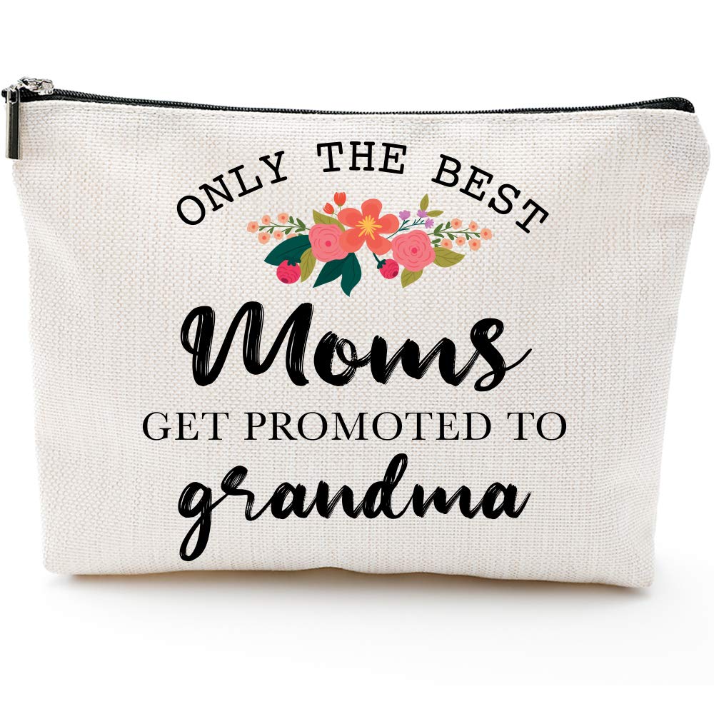 [Australia] - Gifts for Grandma,Christmas Grandma Mom Grandma Birthday Gifts,Grandma gifts from Grandchildren-Only The Best Moms Get Promoted to Grandma-Makeup Bag 