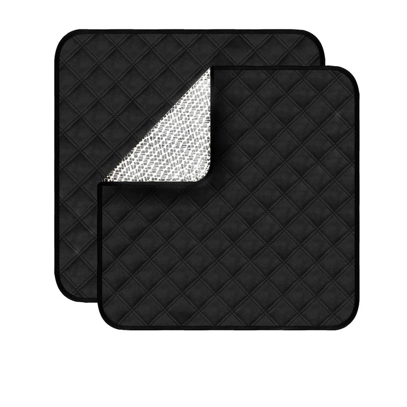 [Australia] - GRUENERDE Waterproof Chair Pads for Incontinence Washable Absorbent Seat Protector Pads Reusable Pee Pads for Adults Kids Wheelchair 2pcs Black 22"x21" 