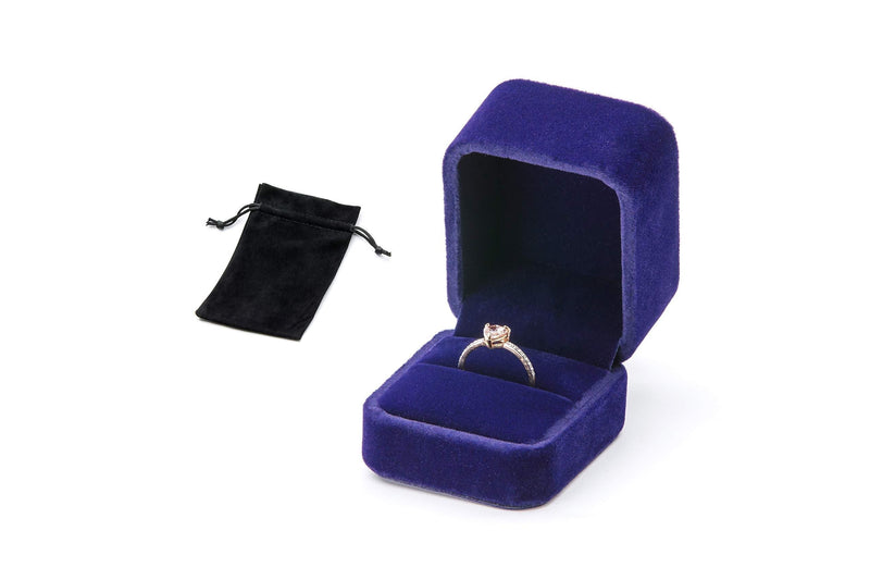 [Australia] - Ring boxes for Proposal | Velvet Gift Box | Engagement & Wedding Ring Cases | Earrings or Cufflinks organizers (Blue) 