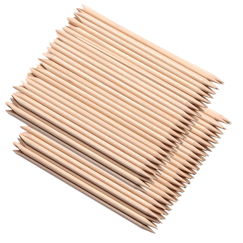 [Australia] - 200 Pcs Orange Sticks for Nails - Borogo Orange Wooden Nail Sticks Double Sided Multi Functional Cuticle Pusher Remover Manicure Pedicure Tool 