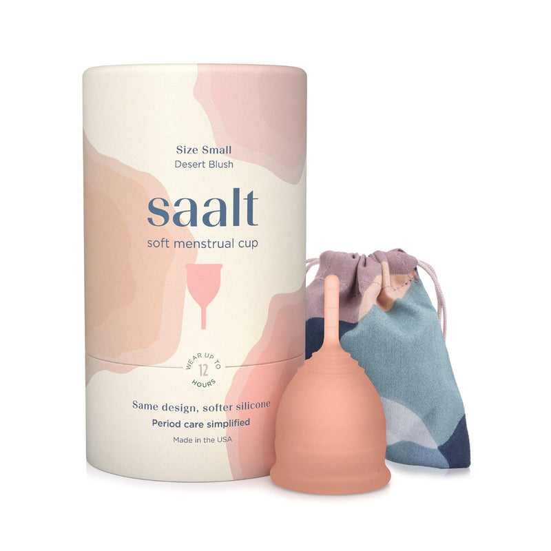 [Australia] - Saalt Soft Menstrual Cup - Super Soft and Flexible - Best Sensitive Cup - Wear for 12 Hours - Made in USA (Desert Blush, Small) Desert Blush Small (Pack of 1) 
