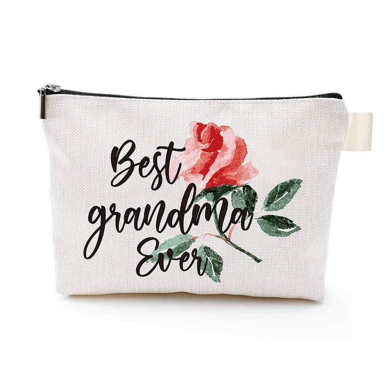 [Australia] - YouFangworkshop Best Grandma Ever Makeup Bag, New Grandma Gifts, Grandma Cosmetic Bag Travel Make Up Pouch, Prize for Grandma, Cute colorful bag 