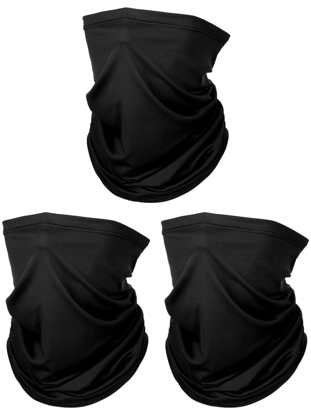 [Australia] - 3 Pieces Men's Neck Gaiter Summer Sunscreen Neck Gaiter Lightweight Sun Mask for Outdoor Activities Black 