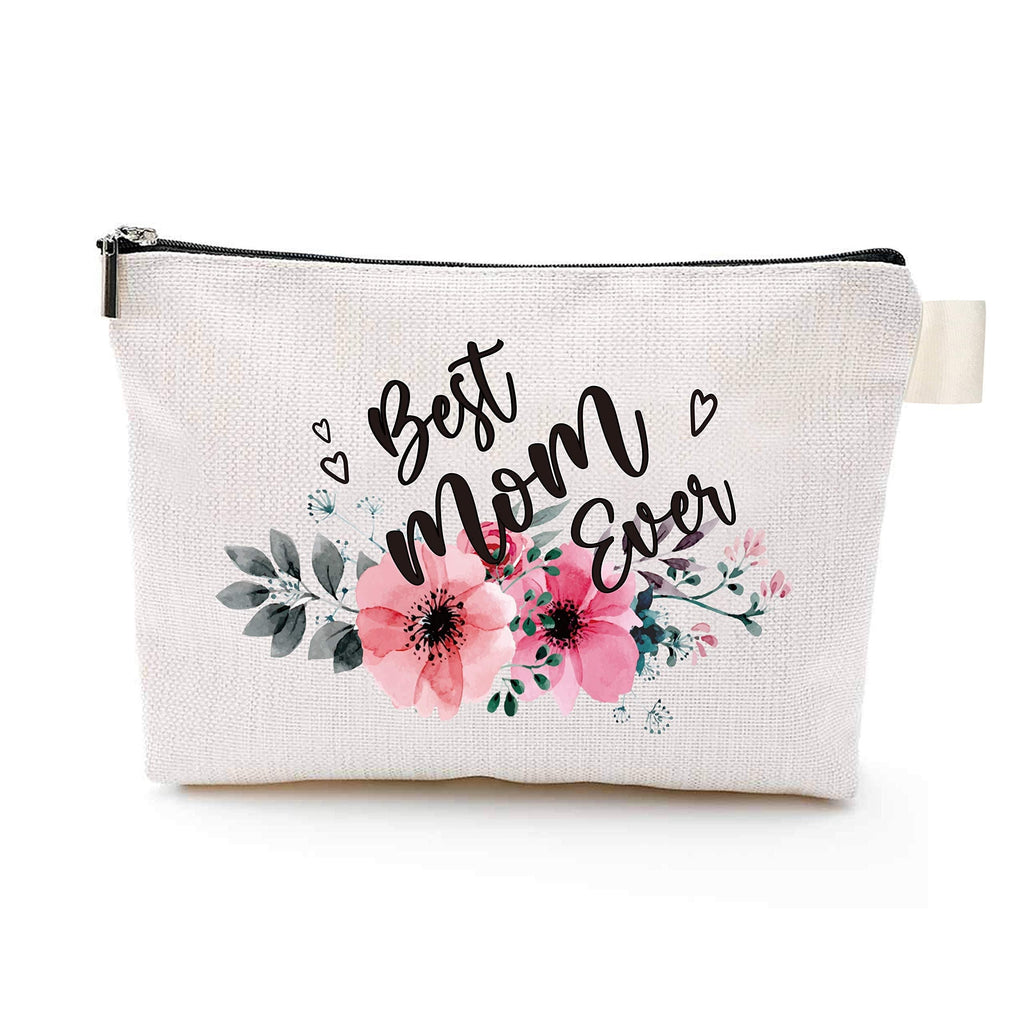 [Australia] - YouFangworkshop Best Mom Ever Makeup Bag, Mother Cosmetic Bag Travel Make Up Pouch for Mother's Day Gift 