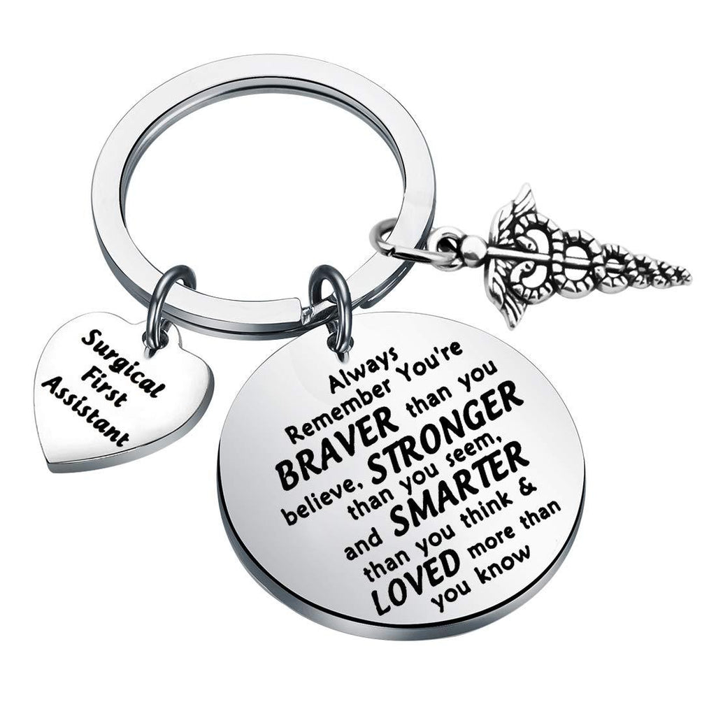 [Australia] - FUSTMW Surgical First Assistant Gifts Keychain Surgical Tech Gifts Medical School Graduation Gift Surgical 1st Asst You are Braver Stronger Smarter Than You Think 