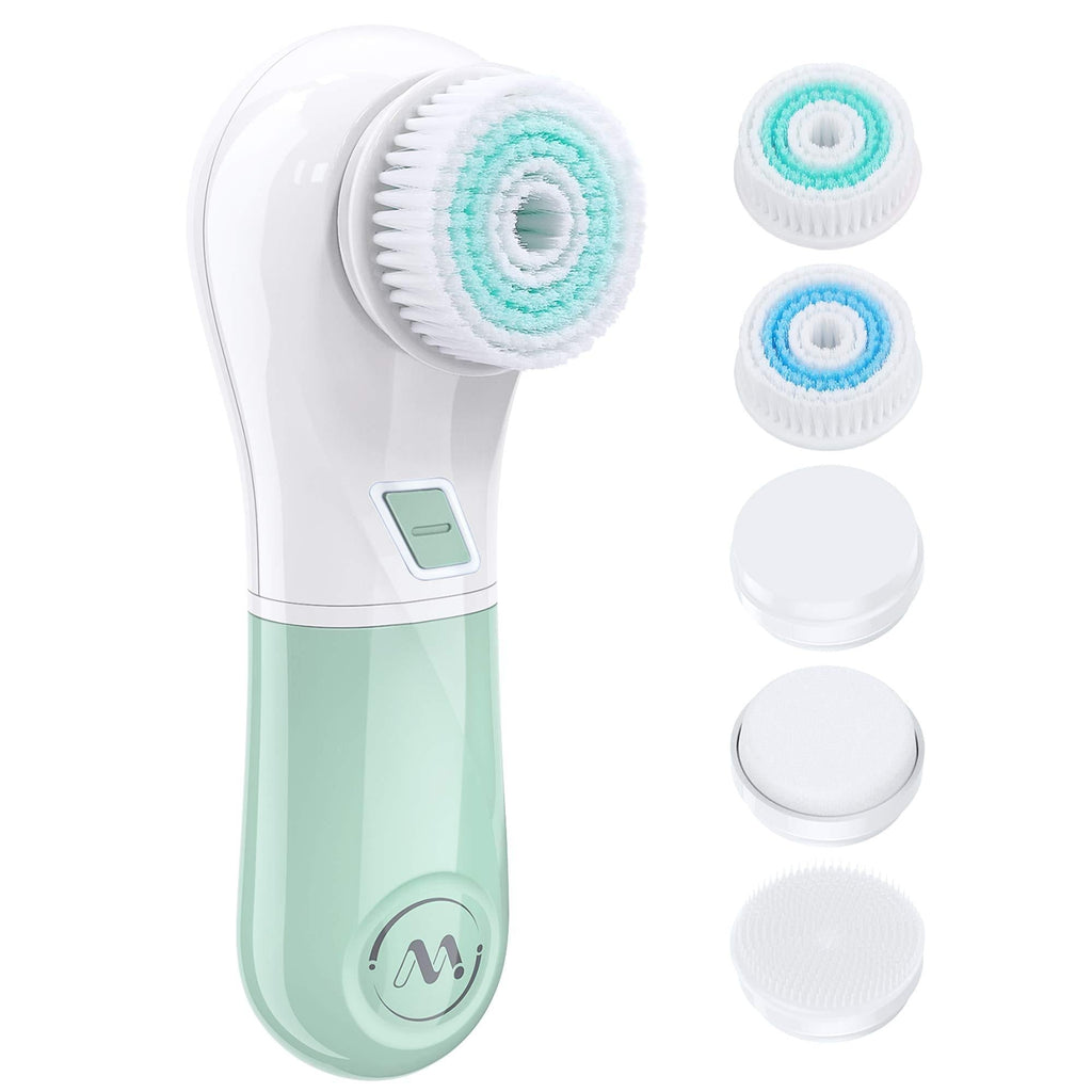 [Australia] - Facial Cleansing Brush, Misiki IPX7 Waterproof Facial Spin Brush with 5 Rotating Brush Heads, 2 Speed Modes for Deep Cleansing, Exfoliating, Removing Calluses and Blackheads, Battery-Operated 