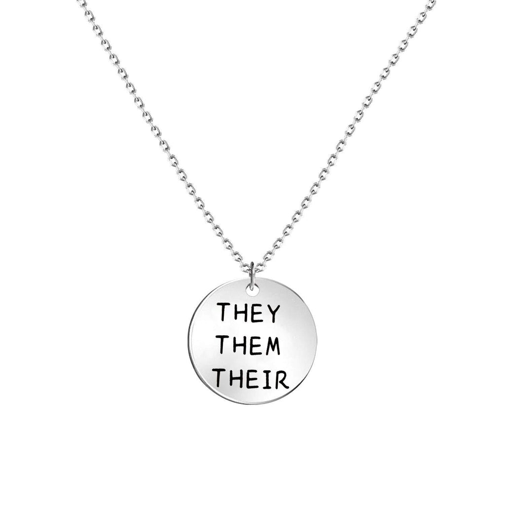 [Australia] - bobauna They Them Their Gender Pronouns Necklace Transgender Necklace LBGTQ Pride Jewelry Gift for Transitioning Friend they them their necklace 