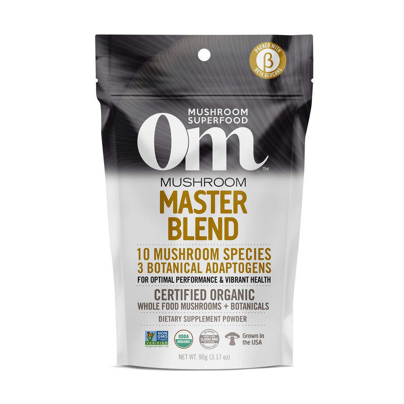 [Australia] - Om Mushroom Superfood Master Blend Mushroom Powder Suppplement, 3.17 Ounce, 34 Servings, 10 Mushroom Complex, Lions Mane, Chaga, Cordyceps, Reishi Extract Adaptogens for Vibrant Health, Immune Support Master Blend Powder 3.17 Ounce (Pack of 1) 