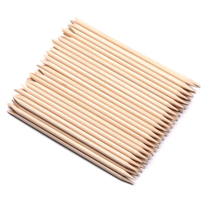 [Australia] - Borogo 100 Pcs Orange Wood Nail Sticks Double Sided Multi Functional Cuticle Pusher Remover Manicure Pedicure Tool for Manicure Pedicure 