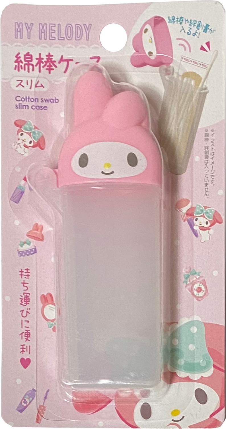 [Australia] - Sanrio My Melody Portable Cotton Swab Slim Case 4.7 × 10.3 cm Makeup Travel Cases 