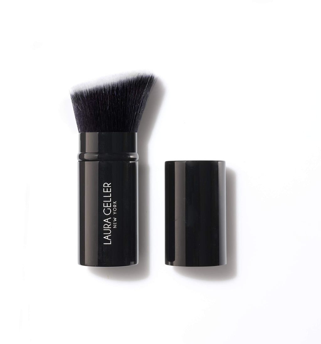 [Australia] - LAURA GELLER NEW YORK Retractable Kabuki Brush for Liquid, Cream and Powder Face Makeup, Black Aluminum Handle 