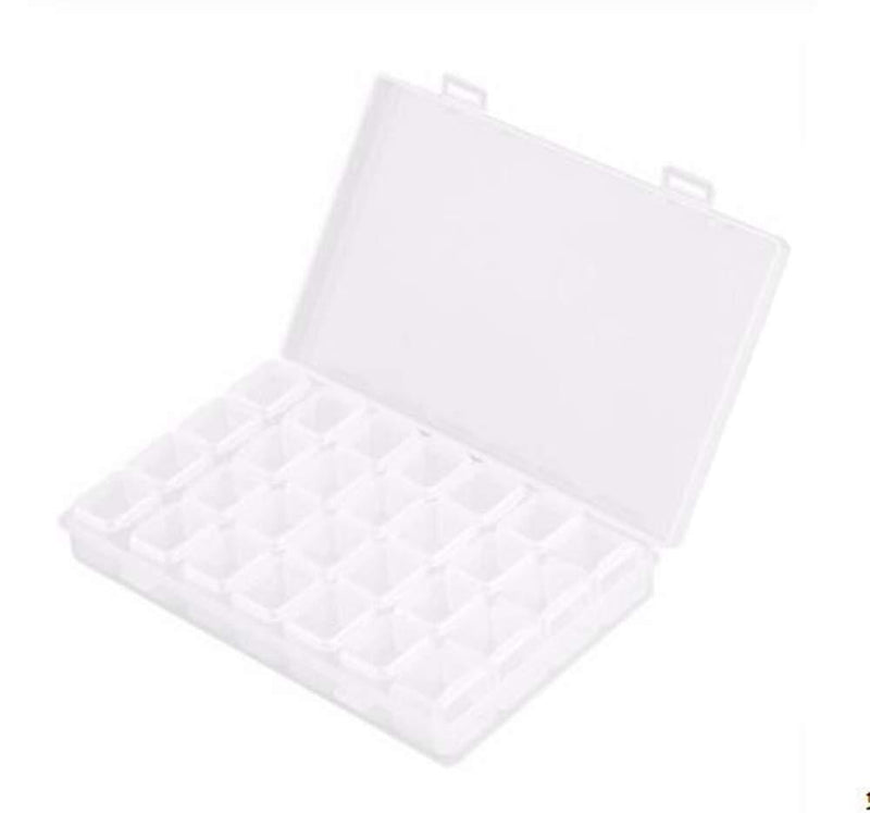 [Australia] - WOIWO 1PCS 28 Slots of Transparent Plastic Empty Storage Box, Used for Nail Tools Jewelry Beads Display Storage Box Storage Bag 