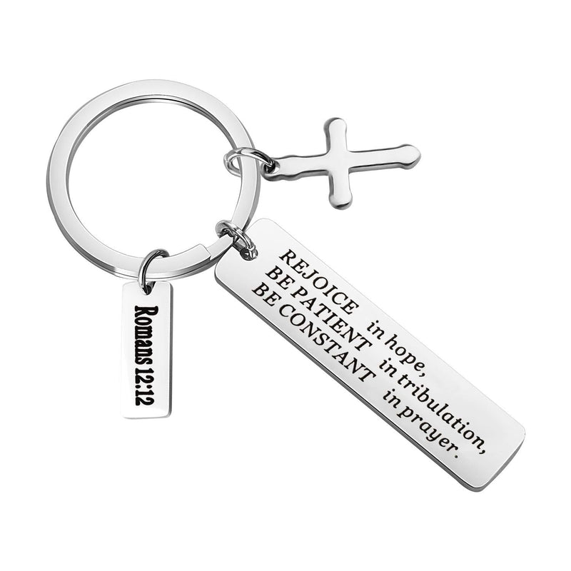 [Australia] - Christian Keychain Gifts Romans 12:12 Scripture Key Chains Bible Verse Jewelry Serenity Prayer Religious Gifts 