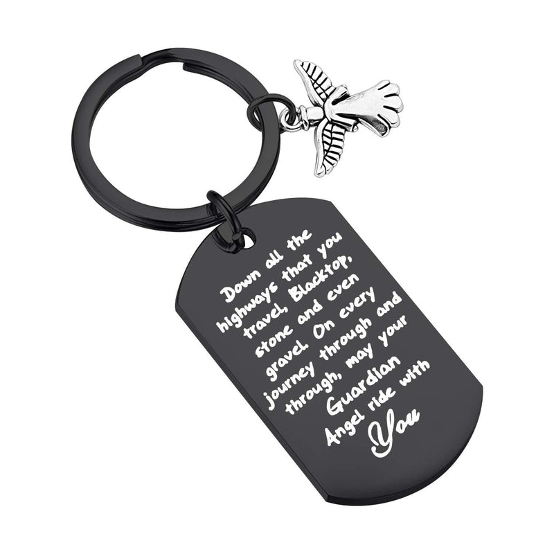 [Australia] - Drive Safe Keychain May Your Guardian Angel Ride with You Keychain New Driver Gift Biker Trucker Gifts 