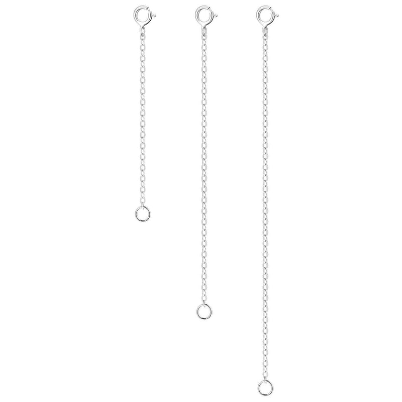 [Australia] - LANCHARMED 3 Pack Sterling Silver Necklace Extenders-Extension for Bracelet Anklet-2 3 4Inch Jewelry Extension-Silver Silver(2,3,4inch) 