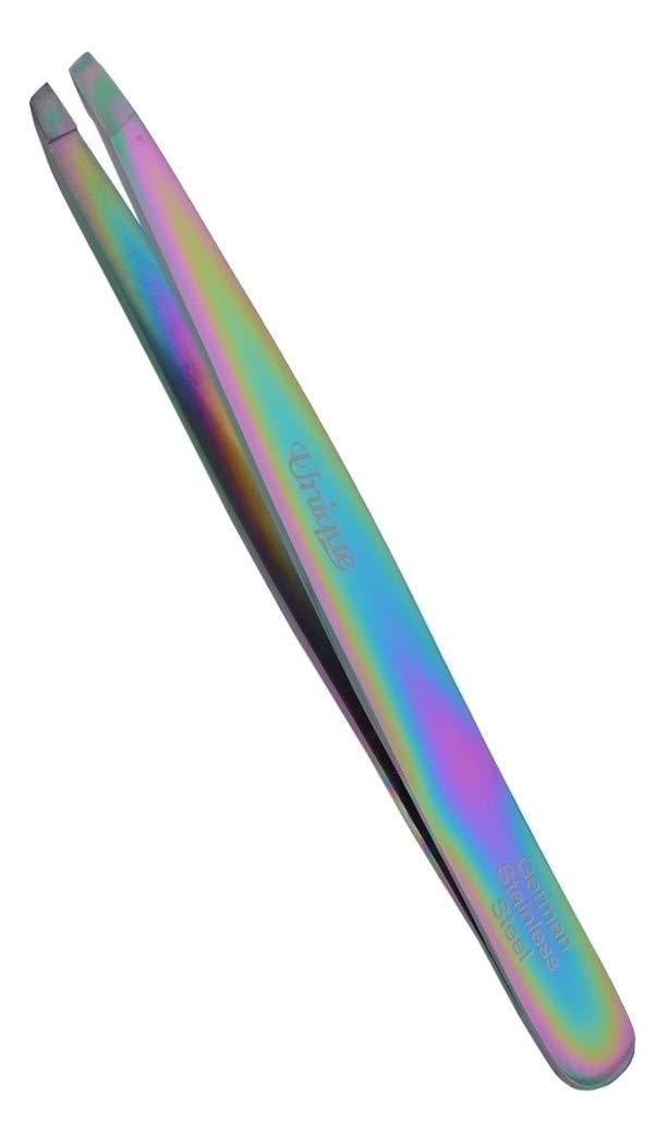 [Australia] - Tweezers - Eyebrow Slant Tip Titanium Tweezer - German Stainless Steel, Hair Plucking, Brow Shaping Facial - By The Unique Edge 