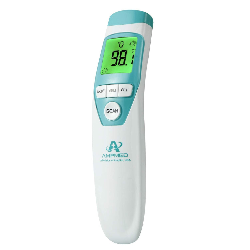 [Australia] - Amplim Hospital Medical Grade Non Contact Clinical Infrared Forehead Thermometer for Baby and Adults, Blue Turquoise 