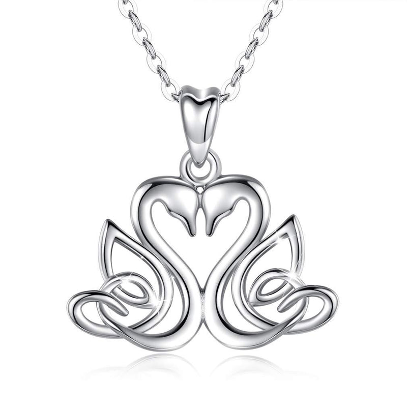 [Australia] - Eusense Sterling Silver Swans Necklace Pendant Infinity Love Necklaces Birthday Jewelry Gifts with 18'' Chain for Women Girls 