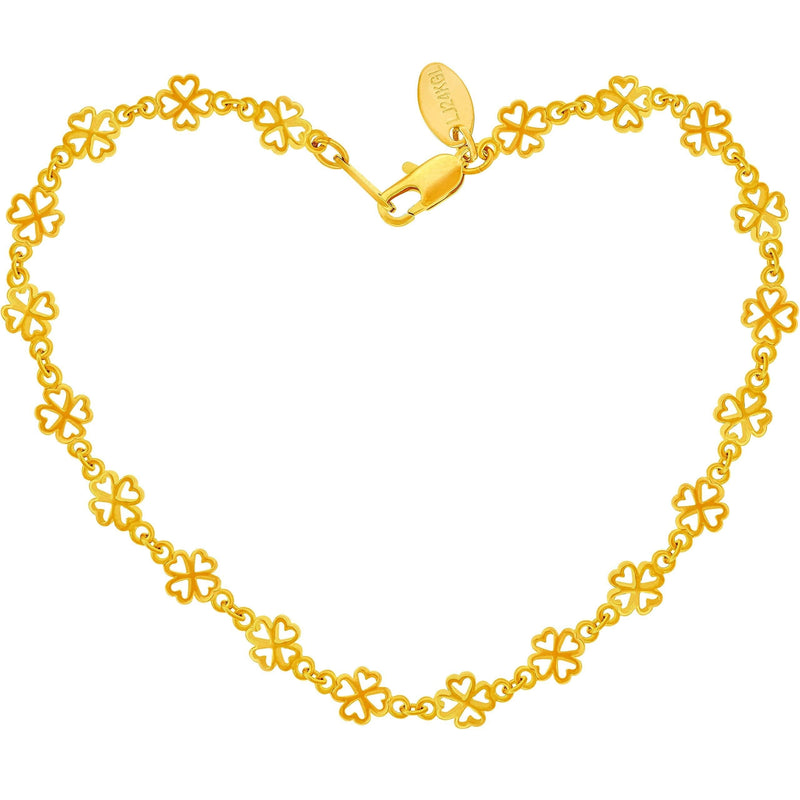 [Australia] - LIFETIME JEWELRY Good Luck Anklet for Women Teen and Girls 24k Real Gold Plated 11.0 Inches 