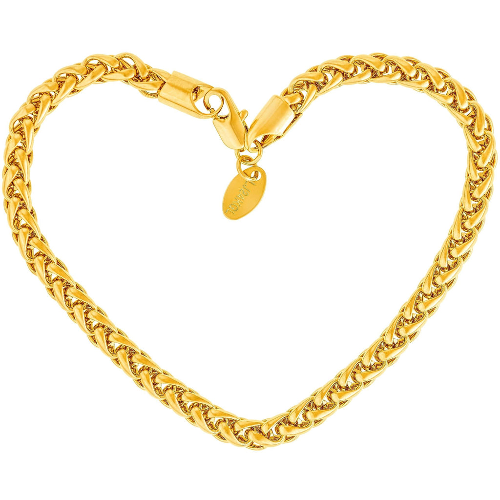 [Australia] - Lifetime Jewelry 5mm Ponytail Anklet for Women & Girls 24k Real Gold Plated 11.0 Inches 