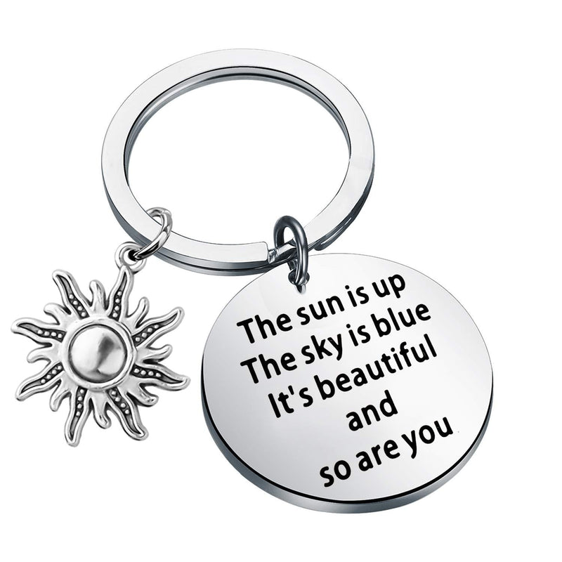 [Australia] - CHOORO Lyrics Gift The Sun is Up The Sky is Blue It's Beautiful and So are You Sun Charm Keychain sun is up keychain 