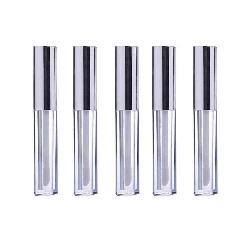 [Australia] - SALOCY Lip Gloss tubes With Wand Empty Lip Gloss Bottles,Lip Gloss Container Cosmetic Supplies for Women,10ml,5Pcs(Silver) 