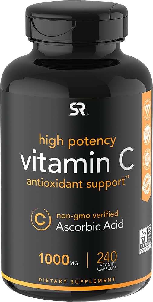 [Australia] - Vitamin C 1000mg (240 Veggie-Capsules) | Non-GMO Project Verified Vitamin C Supplement for Immune Support & Antioxidant Protection 240 Count (Pack of 1) Softgels 