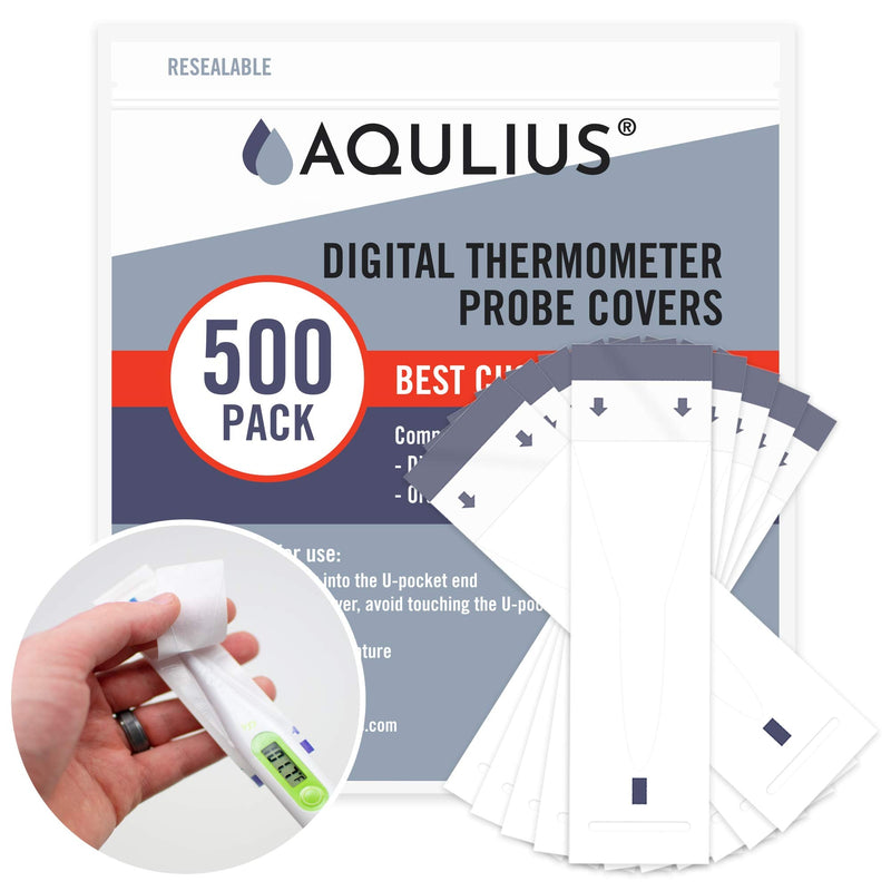 [Australia] - 500 Pack Probe Covers for Oral & Digital Thermometer - Heavy Duty Disposable Sleeves for Safe & Sanitary Prevention of Cross-Contamination - Universal - Rectal Thermometer Covers 