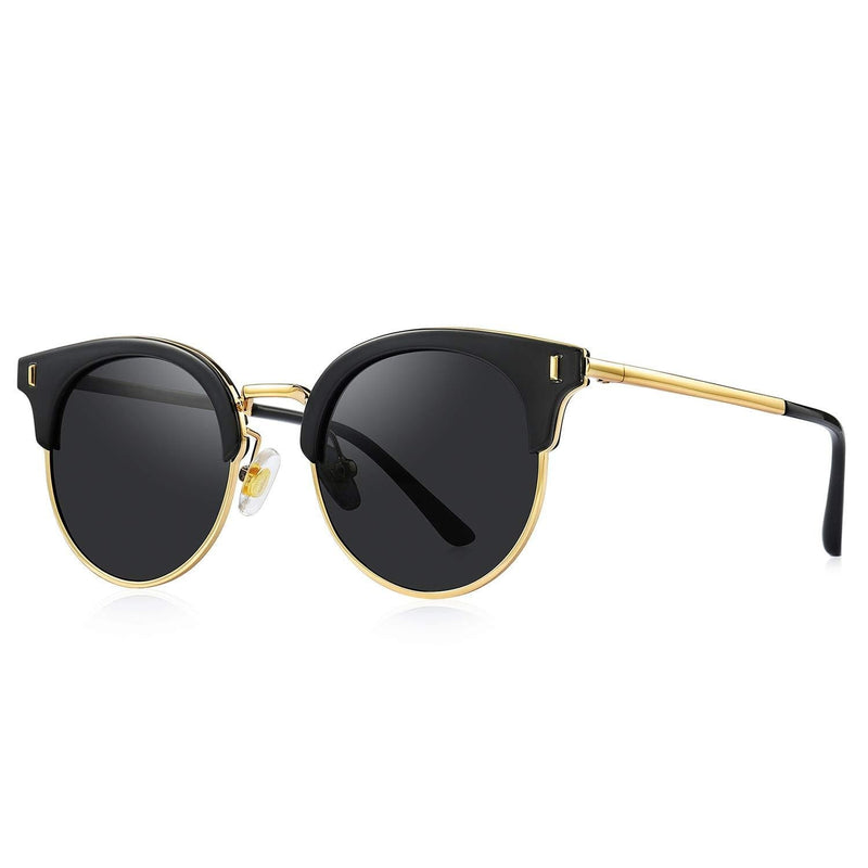 [Australia] - MERRY'S Girls Cat Eye Sunglasses for kids Children Polarized Sunglasses S7001 Black-45mm 45 Millimeters 